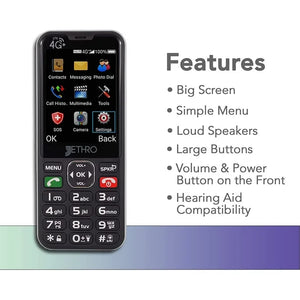 Jethro SC490 Easy-to-Use Cell Phone for Seniors and Kids